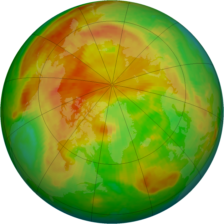 Arctic ozone map for 12 May 2001